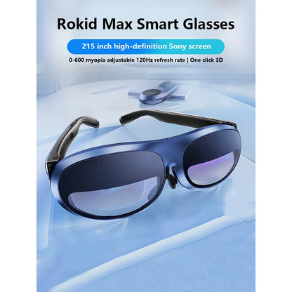 Rokid Max AR 3D Smart Glasses Micro OLED 215”Max Screen 50° Fov Viewing for Phones/Switch/Ps5/Xbox/Pc All-In-One