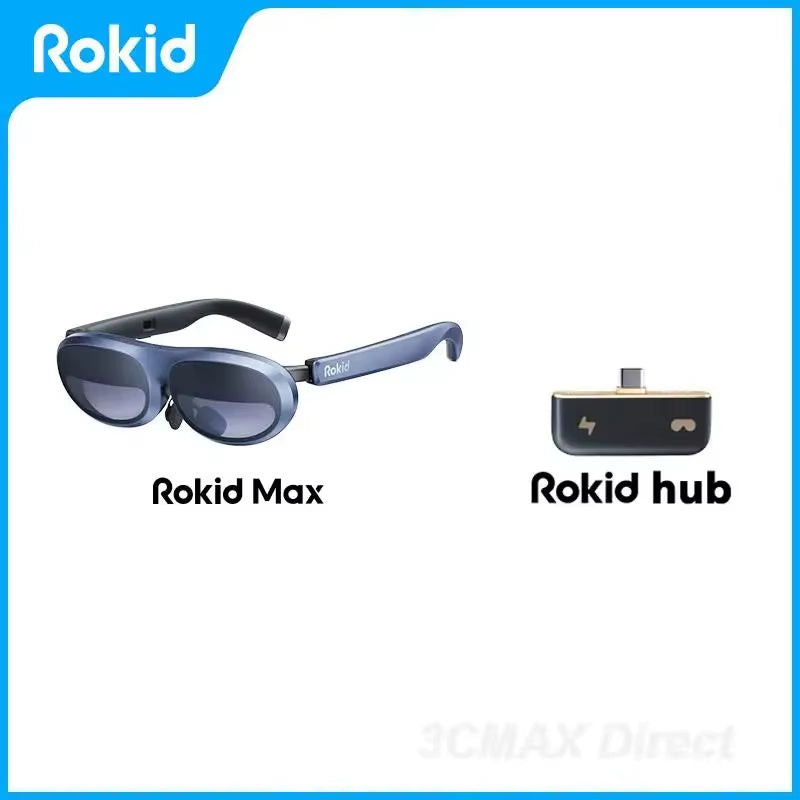 Rokid Max AR 3D Smart Glasses Micro OLED 215”Max Screen 50° Fov Viewing for Phones/Switch/Ps5/Xbox/Pc All-In-One